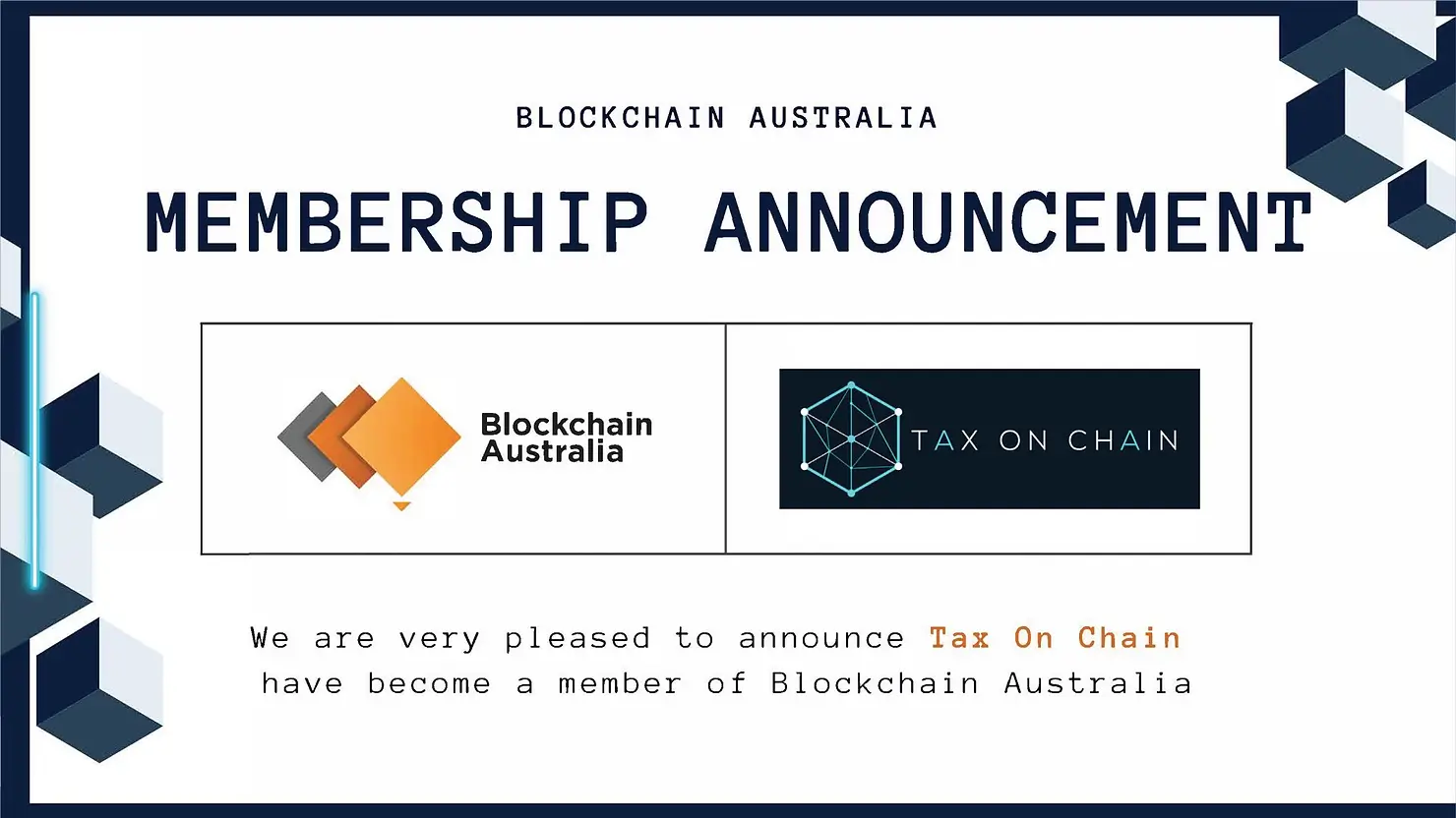 blog image - Tax On Chain becoming Blockchain Australia member announcement banner