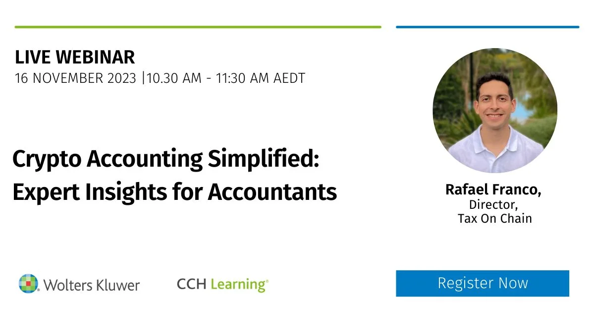 blog image - Webinar banner about crypto accounting for accountants on November 16, 2023